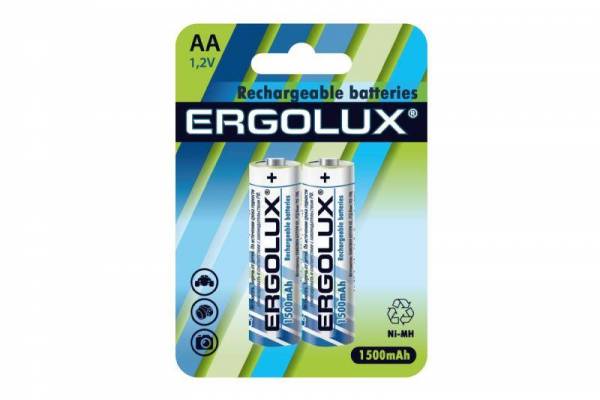 Аккумулятор AA-1500мА.ч Ni-Mh BL-2 1.2В (блист.2шт) Ergolux 12975