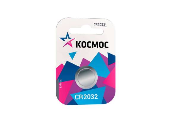 Элемент питания литиевый CR 2032 1хBL (блист.1шт) Космос KOC20321BL