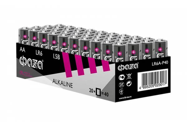 Элемент питания щелочной LR6 Alkaline Pack-40 (уп.40шт) ФАZА 5023017